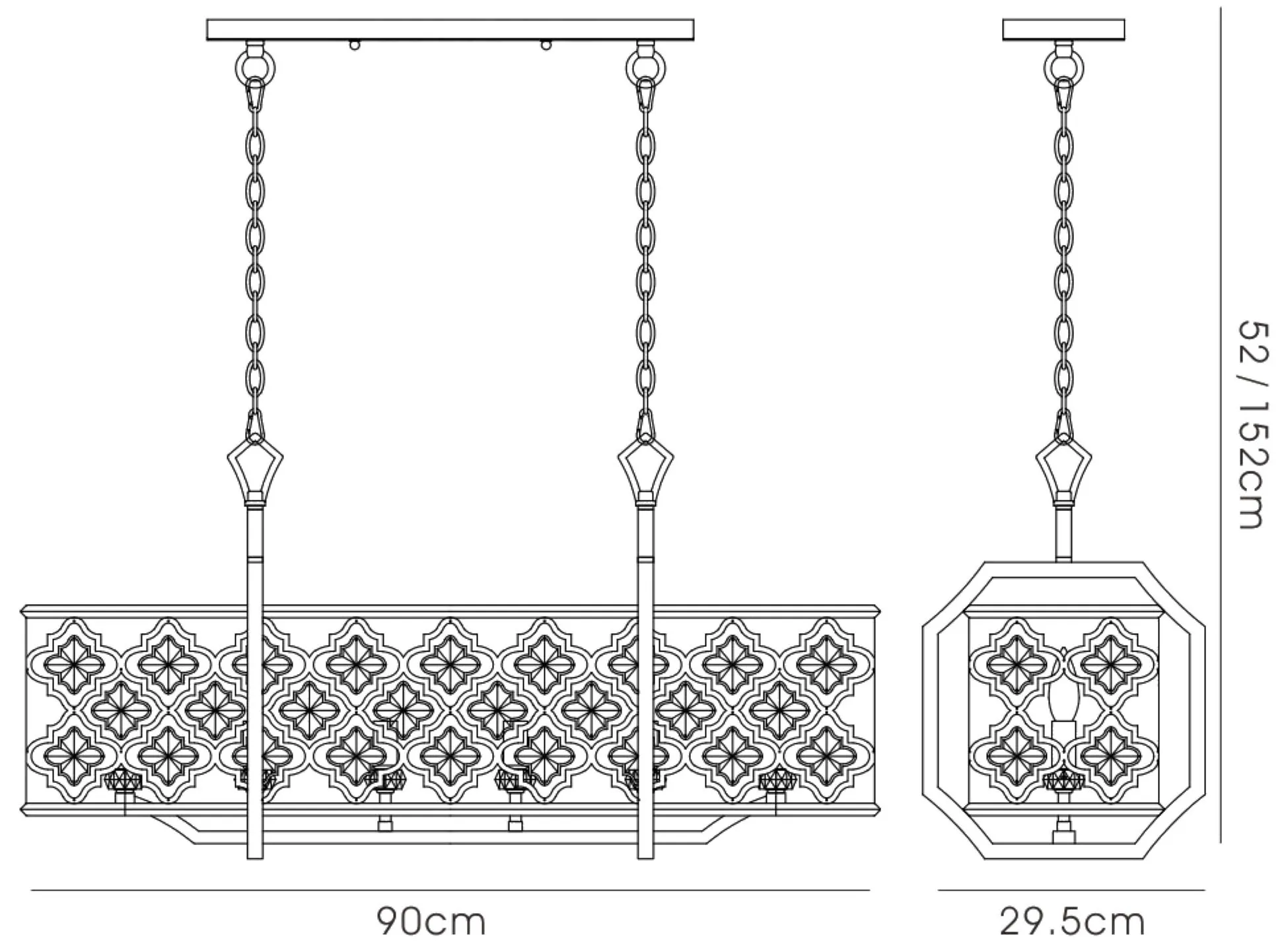 Indie Crystal Pendant 6 Light Mocha IL31697  Diyas Indie